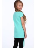 Mädchenbluse mit Aufdruck, dunkles Mint NDZ8156 – Online-Shop – Boutique